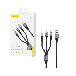 Cabo 2 em 1 Foneng X112 USB to Micro+Tipo-c+Lightning 3A1 1,2M Branco